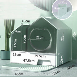 PAWS ASIA Manufacturers Large Drawer Type Enclosed Splash Proof Cat Litter Box With Mat Pet Toilet