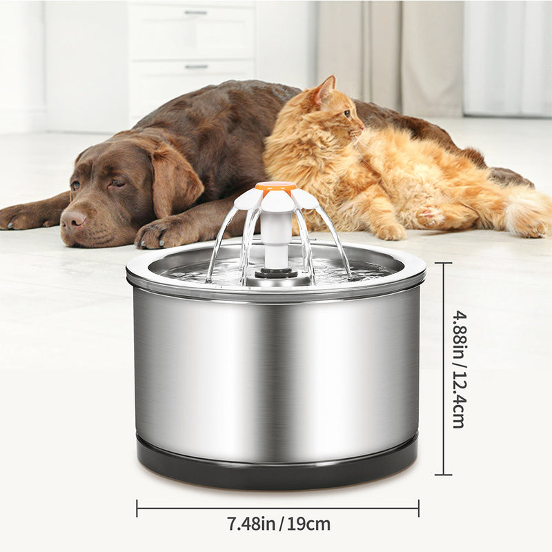 PAWS ASIA Supplier Cat Flower 2.5L Flower Stainless Steel Pet Dog Feeder Automatic