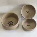 PAWS ASIA Wholesale Brown Ceramic Cute Drinking Food Feeding Unique Round Cat Bowl