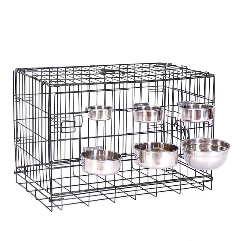 PAWS ASIA Factory Stainless Steel Height Adjustable Portable Pet Travel Transport Feeding Fixed Hanging Dog Bowl