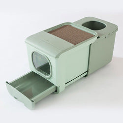 PAWS ASIA Suppliers Multifunctional Expandable Enclosed Large Drawer Type Cat Litter Box With Scratcher