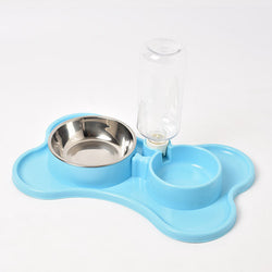 PAWS ASIA Manufacturers High Quality 2 in 1 Stainless Steel Double Pet Bowl With Water Bottle