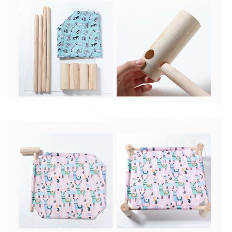 PAWS ASIA Wholesale Custom Waterproof Pet Square Elevated Luxury Removable Cute Cat Bed Wood Legs Frame