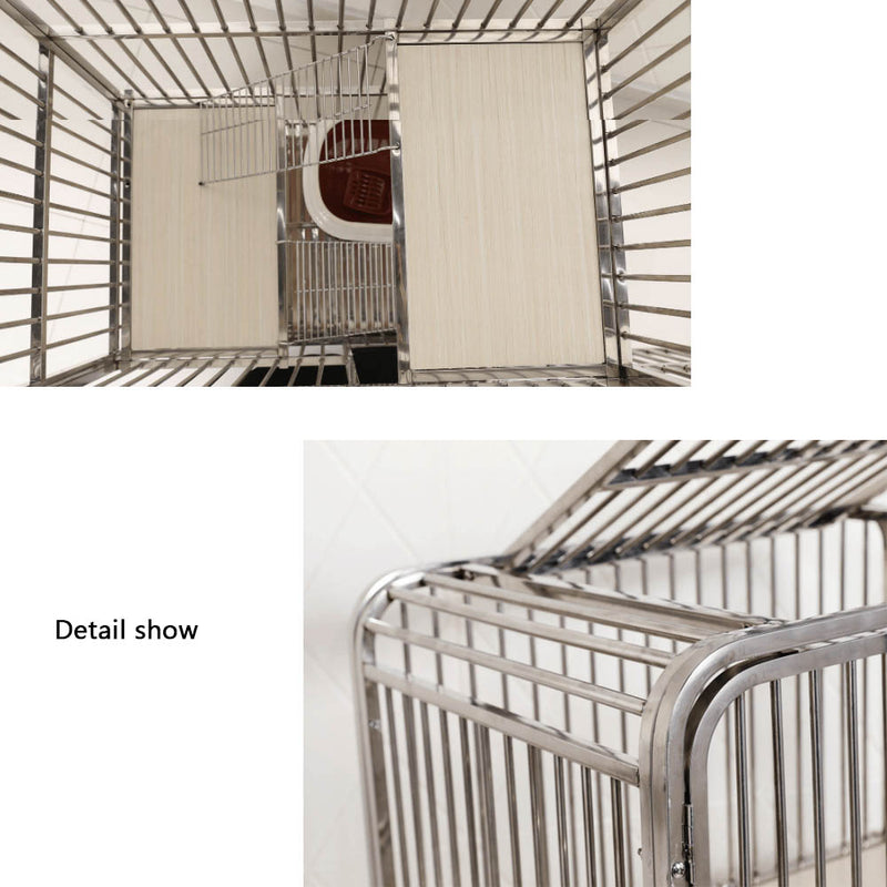PAWS ASIA Wholesale Stainless Steel Large Indoor 3 Layer Display Cat Cages Condo With Tray