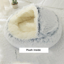 PAWS ASIA Suppliers New Stylish Hot Sale Indoor Cute Plush Soft Luxury Pet Nest Cat Bed With Blanket Cover