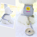PAWS ASIA Suppliers Cute Embroidered Adjustable Pet Cat Dog Backpack Harness And Leash