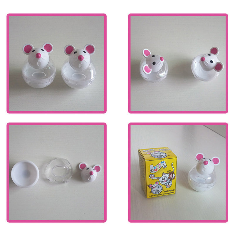 PAWS ASIA Suppliers Plastic Cute Interactive Pet Whack Treat Cat Tumbler Toy Mouse