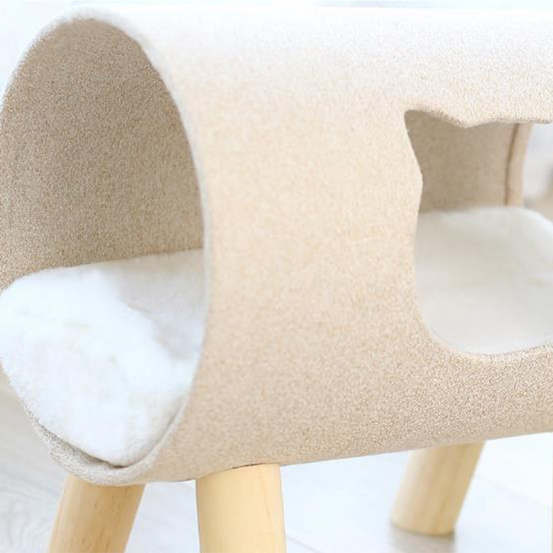 PAWS ASIA Suppliers Elevated Wooden Cool Washable Cute Pink Cat Tunnel Bed