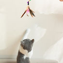PAWS ASIA Wholesale High Quality Steel Wire Interactive Bells Feather Funny Cat Toy Teaser Wand
