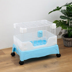 PAWS ASIA Factory High Quality Indoor Breeding Cheap Large Rabbit Cages With Tray And Wheel