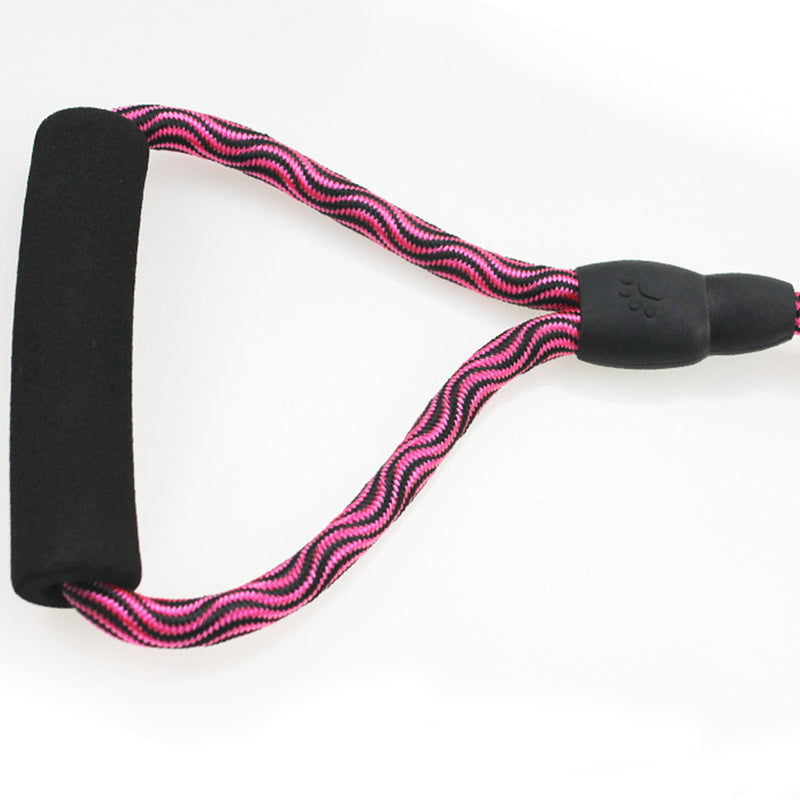 PAWS ASIA Custom Soft Polyester Stripe Color Double Dog Leash With Comfortable Handle