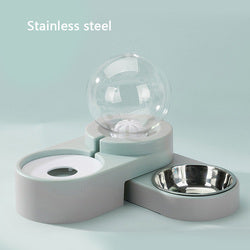 PAWS ASIA Wholesale Modern Portable Stainless Steel Automatic Double Cat Bowl Pet Food And Water
