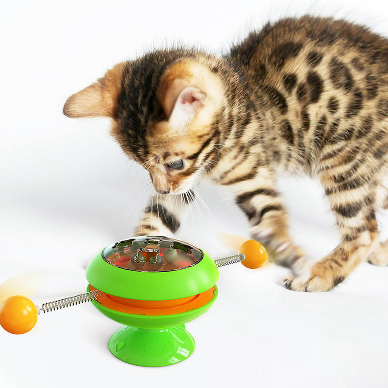 PAWS ASIA Suppliers Wholesale Custom Eco Friendly Automatic Tease Interactive Amusing Suction Cup Cat Toy With Catnip