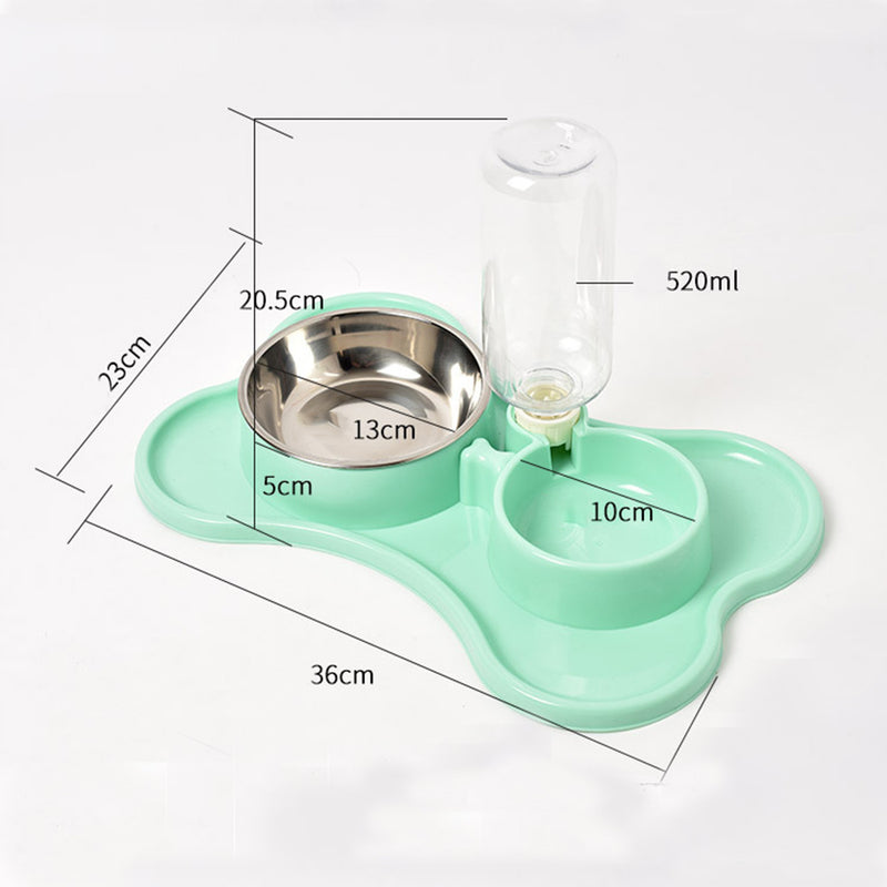 PAWS ASIA Wholesale Stainless Steel Double Pet Bowl With Water Bottle