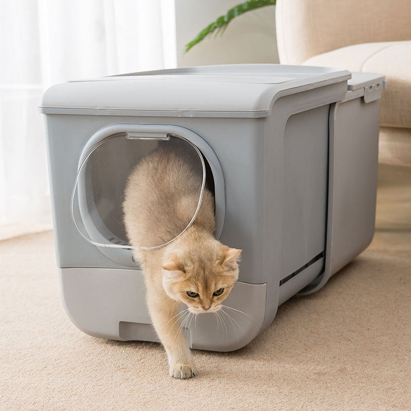 PAWS ASIA Suppliers Multifunctional Expandable Enclosed Large Drawer Type Cat Litter Box With Scratcher
