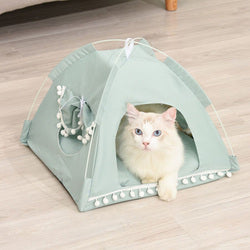 PAWS ASIA Wholesale Indoor Luxury Princess Trendy Foldable Washable Cat Bed Tent Small Dog Bed