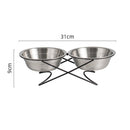 PAWS ASIA Manufacturer Bling Stainless Steel Tilted Dog Bowl Double Design Cat Feeder