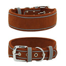 PAWS ASIA Manufacturers Suede Reflective Wide Heavy Duty Large Dog Collar And Leash Set