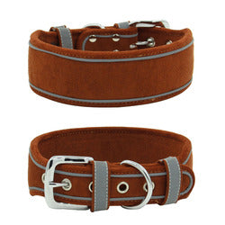 PAWS ASIA Manufacturers Suede Reflective Wide Heavy Duty Large Dog Collar And Leash Set