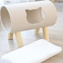 PAWS ASIA Amazon Hot Sale Cool Washable Cute Wooden Elevated Pink Cat Tunnel Bed4