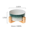 PAWS ASIA Amazon New High Quality Luxury Modern Elevated Designed Unique Ceramic Cat Bowl Dog With Wood Stand