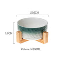 PAWS ASIA Amazon New High Quality Luxury Modern Elevated Designed Unique Ceramic Cat Bowl Dog With Wood Stand