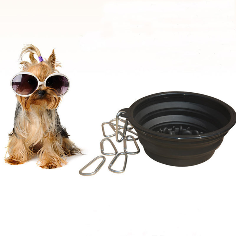 PAWS ASIA Suppliers Dropshipping Multi Color Collapsible Travel Portable Slow Feeder Raised Pet Bowl Dog Cat On Sale