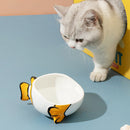 PAWS ASIA Factory Cute Clownfish Shape Eco Ceramic Slanted Food Eating Pet Drinking Cat Bowl Dog