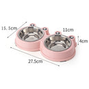 PAWS ASIA Suppliers Portable Stainless Steel Cute Double Small Dog Bowl Cat Food Water Feeding