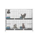 PAWS ASIA China Manufacturers Galvanized Steel Pipe Enclosures Large Commercial Pet Breeding Cat Cage 3 Layer
