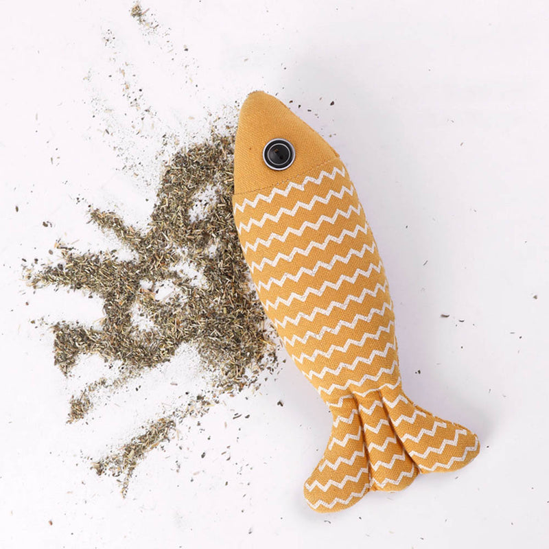 PAWS ASIA Suppliers Pet Nip Eco Friendly Hemp Interactive Plush Fish Catnip Cat Toy