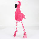 PAWS ASIA Suppliers Fashion Pink Corduroy Stuffed Squeaky Super Chewer Flamingo Dog Toy