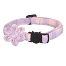 PAWS ASIA Manufacturers Soft Cotton Fancy Tartan Cat Dog Collar Leash Set With Bow Flower