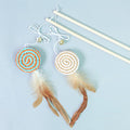 PAWS ASIA Factory Wood Interactive Teaser Feather Wand Mouse Cat Toy Stick With Bell