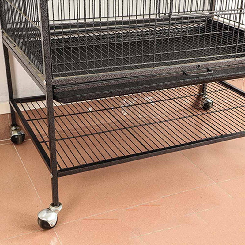 PAWS ASIA Manufacturers Easy Clean Double Layer Large Parrots Big Bird Cage With Tray And Wheel