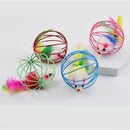 PAWS ASIA Amazon New Popular Plush Colorful Silent Rolling Cat Mouse Toy Ball5