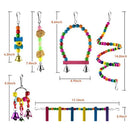 PAWS ASIA Lazada Top Sell High Quality Balancing Hanging Swings Chew Flying Pet Bird Toys Set