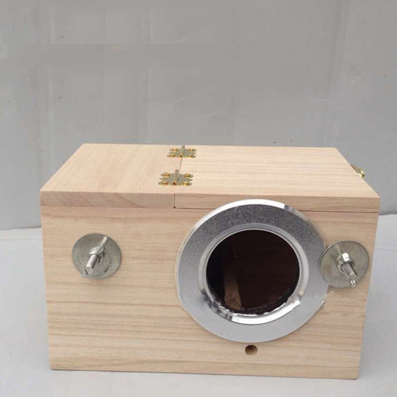 PAWS ASIA Wholesale Wooden Cheap Parrot Cage Accessories Breeding Love Bird Box Nest With Metal Protect Ring