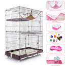 PAWS ASIA Suppliers Wholesale Luxury Outside 3 Layer Big Size Breeding Condo Cage Cat House With Tray Hammock Bowl Toy