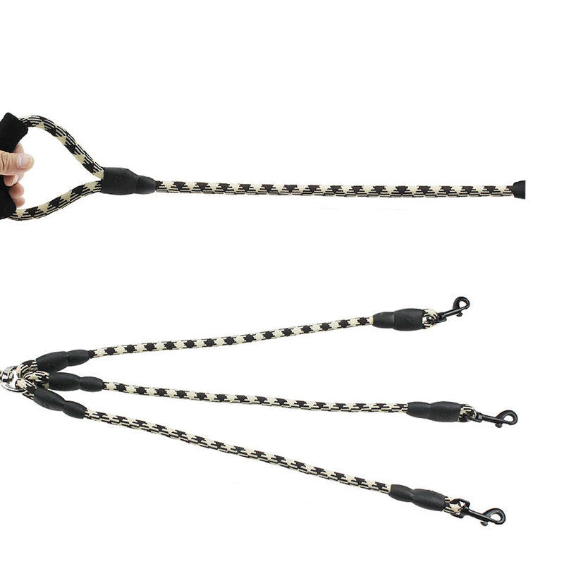 PAWS ASIA Wholesale Nylon Luxury Triple Anti Entanglement Design Multi Dog Leash With Comfortable Handle