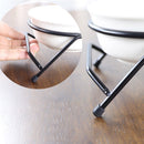PAWS ASIA Suppliers Fashion Designed Ceramic Elevated Double Metal Stand Cat Bowl Feeder Dog