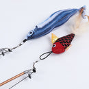 PAWS ASIA Wholesale Hot Selling Interactive Retractable Teaser Stick Fishing Rod Cat Toy Wand