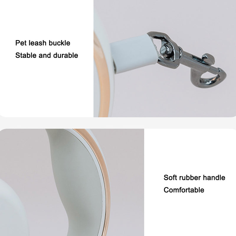 PAWS ASIA Suppliers White Luxury Automatic Retractable Poop Bag Holder Dog Leash With Led Light