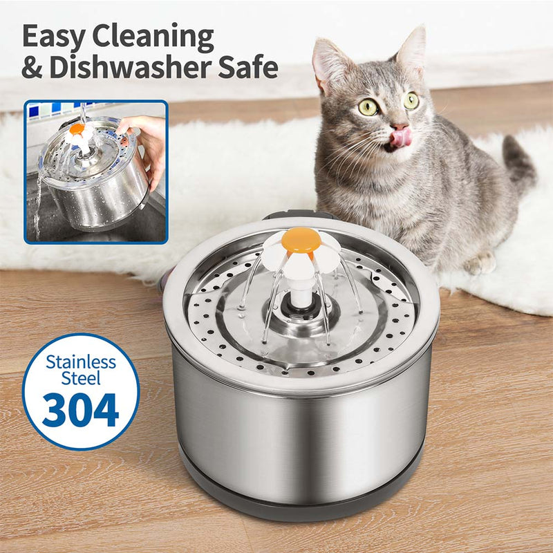 PAWS ASIA Supplier Cat Flower 2.5L Flower Stainless Steel Pet Dog Feeder Automatic