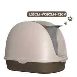 PAWS ASIA Factory New Design Plastic Full Closed Large Cat Litter Box Pet Cleaning With Handle