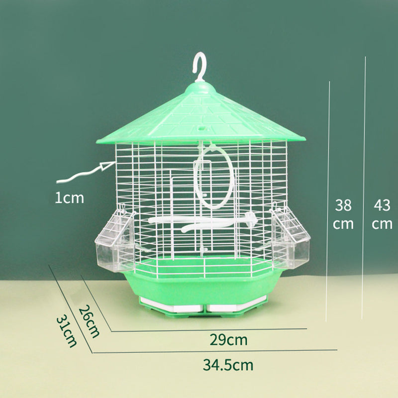 PAWS ASIA Manufacturer Portable Plastic Small Bird Cage With Tray And Hanging Hook