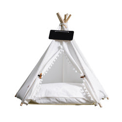 PAWS ASIA Manufacturers Luxury Design Wood Frame Foldable Dog Bed Tent Kennel Cat Teepee