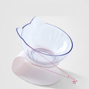 PAWS ASIA Suppliers Pet Transparent Raised 15 Degree Tilted Plastic Double Feeding Cat Bowl Dog