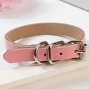 PAWS ASIA Factory Direct Sale Hot Sale Adjustable Vegan Cowhide Leather Plain Color Dog Collar