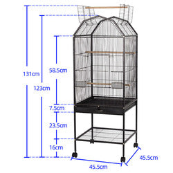 PAWS ASIA Suppliers Hot Sale Large Deluxe Breathable Big Parrot Breeding Bird Cage With Shelf